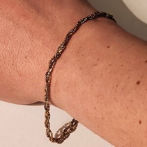 Chic Italian Sterling Silver Gold Vermeil Fine Bracelet